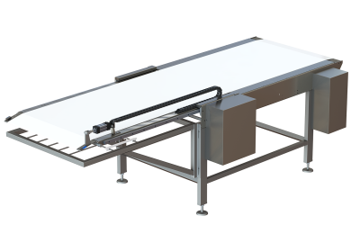 retractable belt for automatic depositing of dough pieces on conveyor plates or boards
