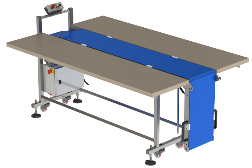 foldable conveyor belt for the dough pieces on the automatic line 