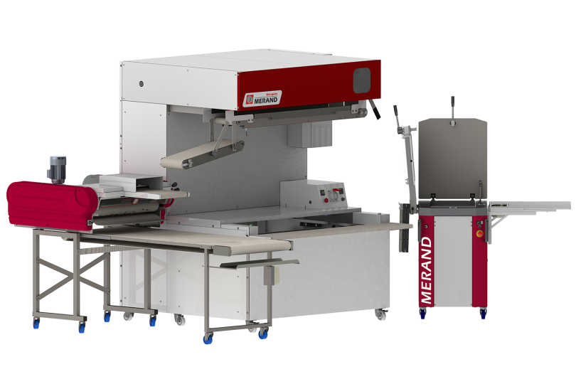 semi-automatic group for artisanal bakery with hydraulic divider moulder and intermediate proofer