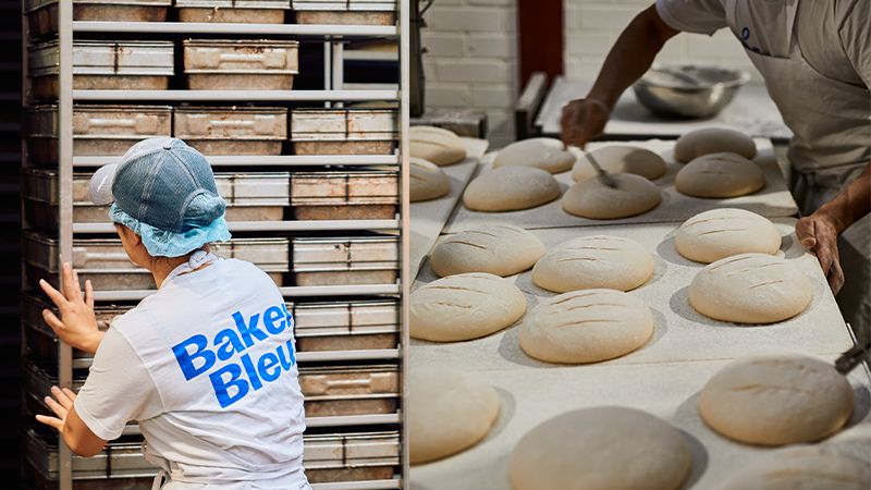 la pâte avant la cuisson des pains, boulangerie baker blue