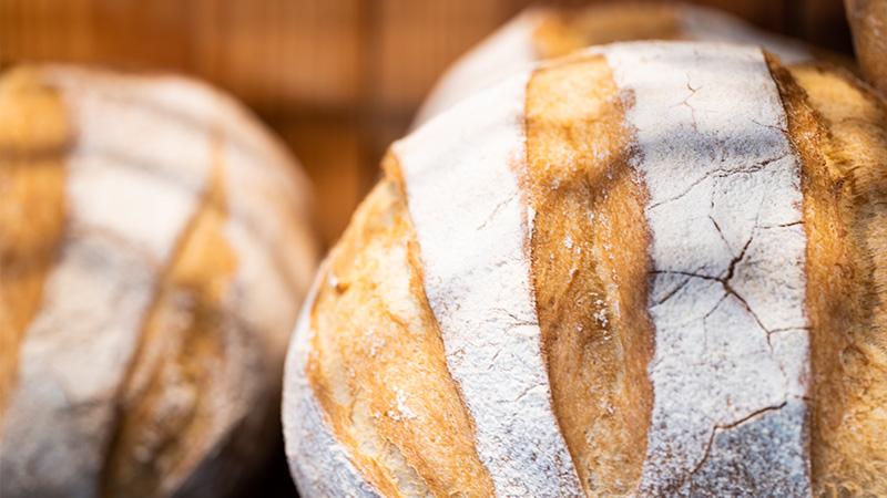 Round bread loaves, bakery Ptit Jean