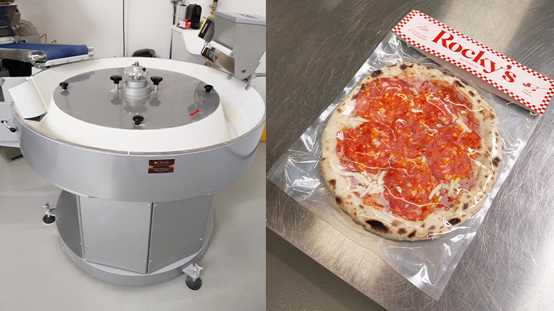 Pizza production at Stack Food, Belgium
